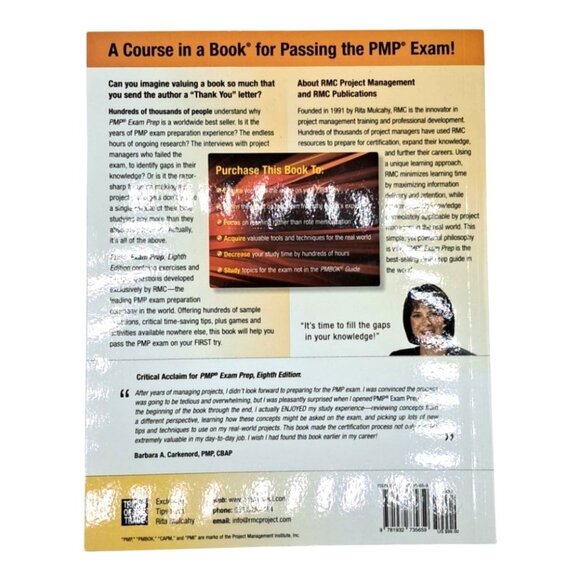 Rita Mulcahys PMP Exam Prep Eighth Edition Book - Picture 2 of 8